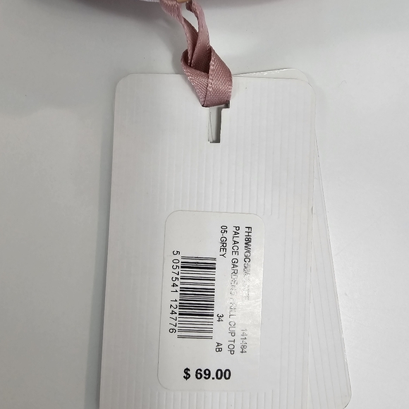 BNWT Ted Baker Womens Grey Elsife Palace Gardens Frill Cup Top - Picture 12 of 13